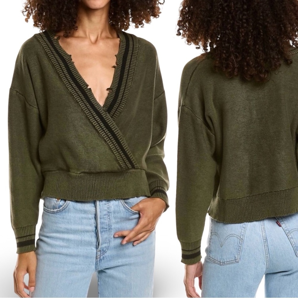 Vintage Havana Sweater Y2K Academia Cottage Pullover Cardigan | Olive Green | M